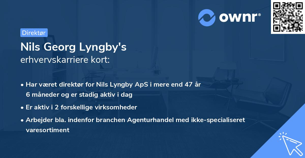 Nils Georg Lyngby's erhvervskarriere kort
