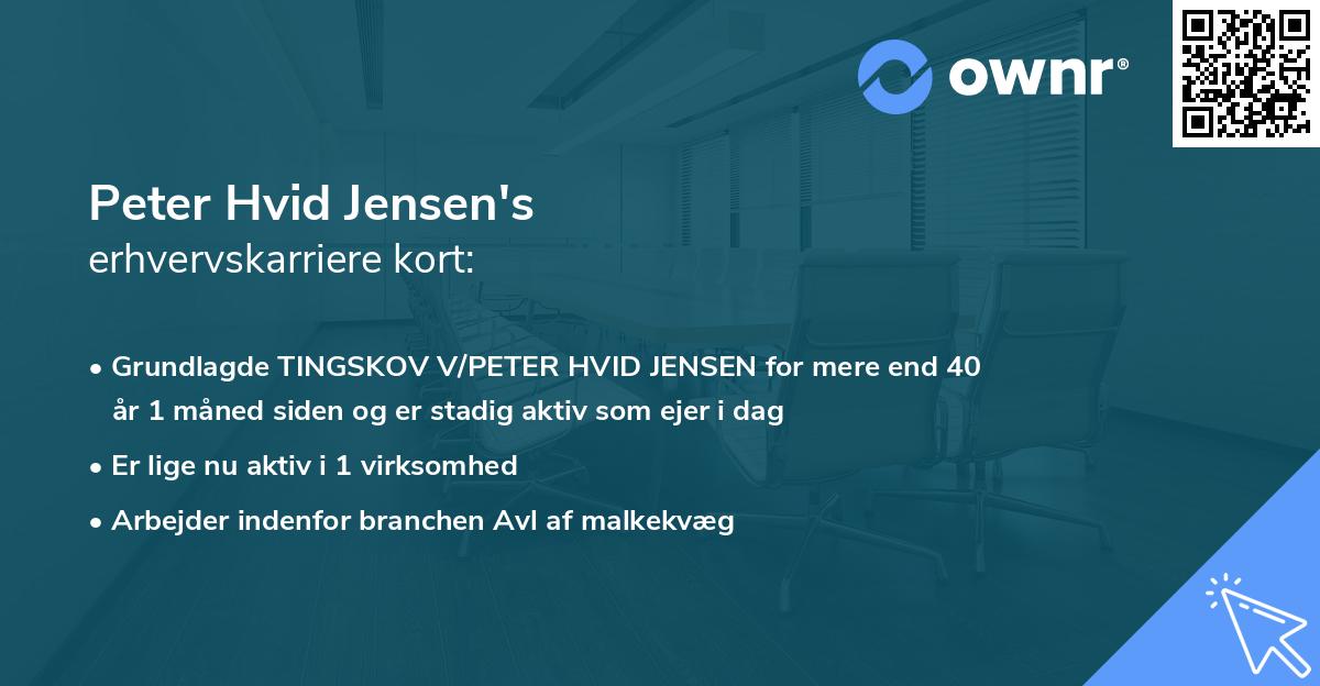 Peter Hvid Jensen's erhvervskarriere kort