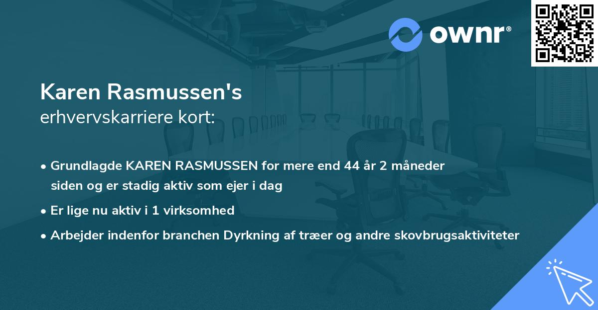 Karen Rasmussen's erhvervskarriere kort