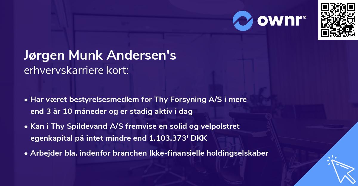 Jørgen Munk Andersen's erhvervskarriere kort