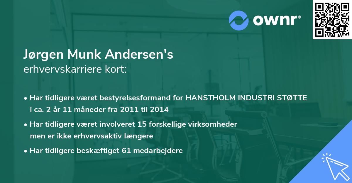 Jørgen Munk Andersen's erhvervskarriere kort