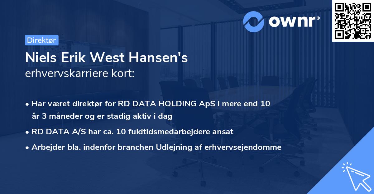 Niels Erik West Hansen's erhvervskarriere kort