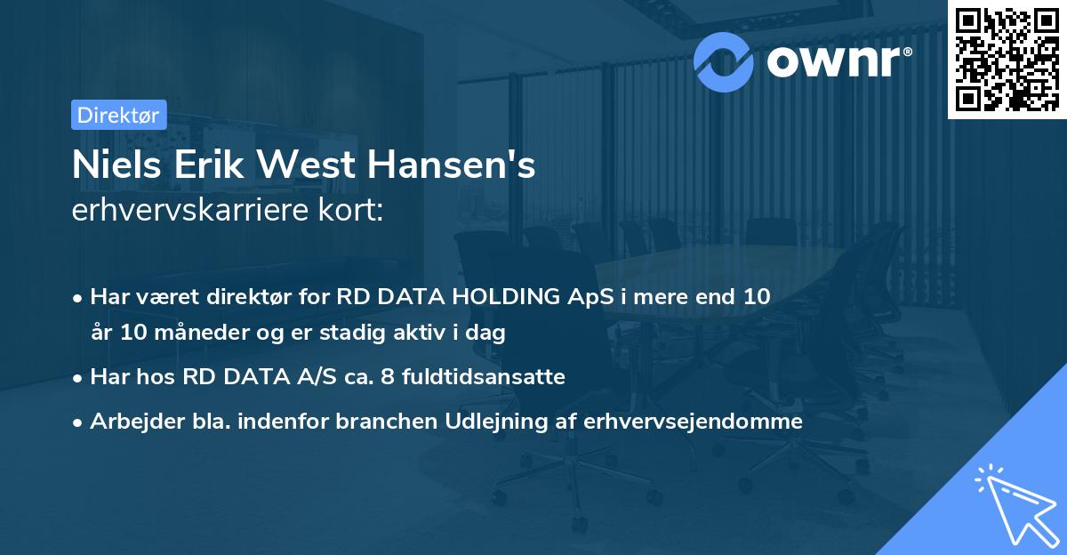 Niels Erik West Hansen's erhvervskarriere kort