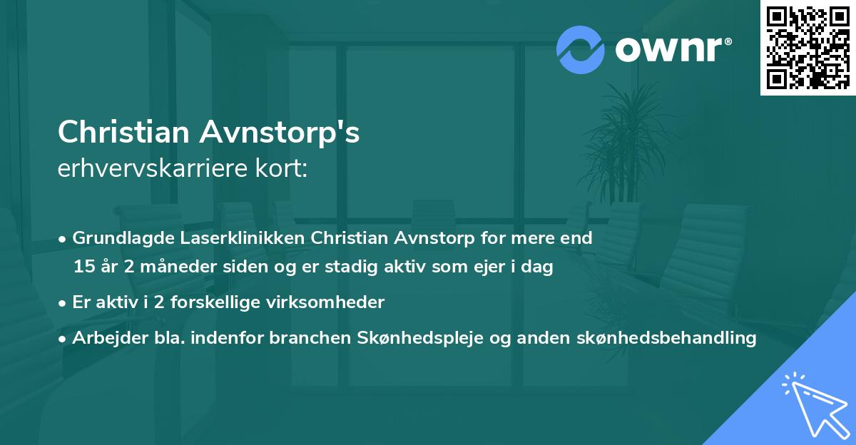 Christian Avnstorp's erhvervskarriere kort