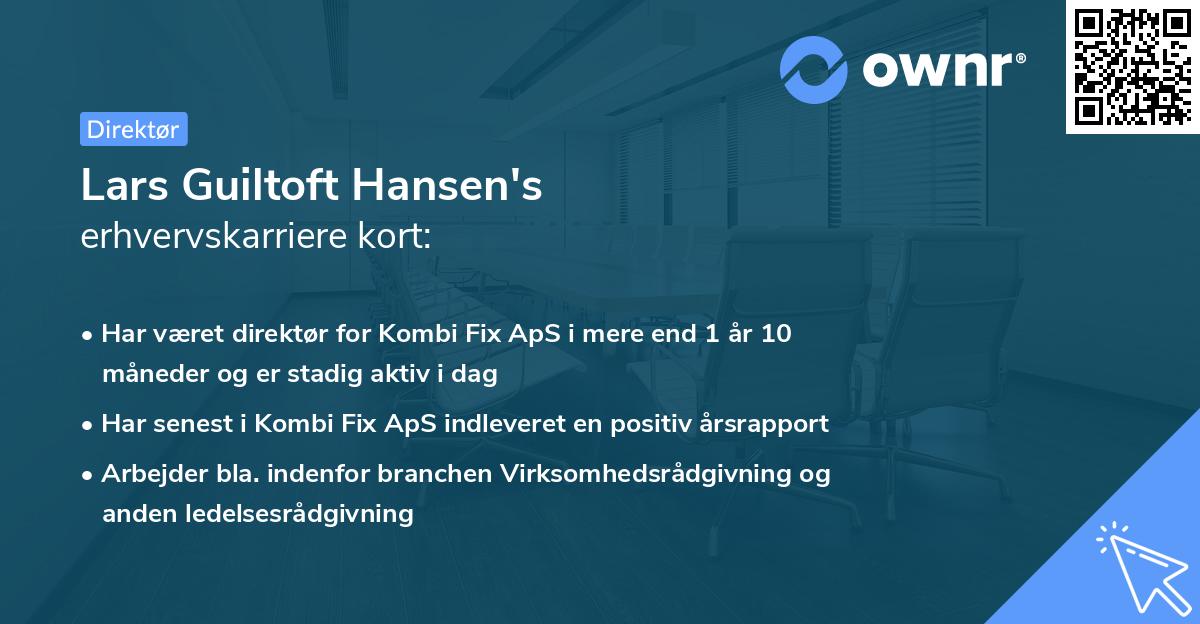 Lars Guiltoft Hansen's erhvervskarriere kort