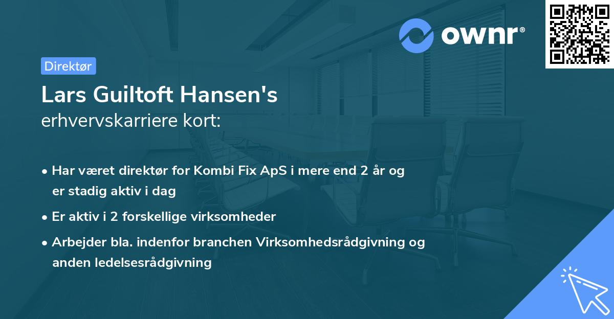 Lars Guiltoft Hansen's erhvervskarriere kort