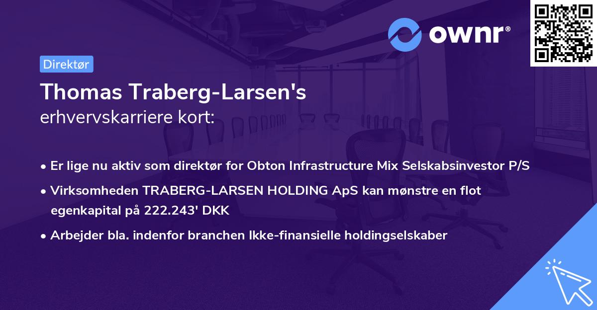 Thomas Traberg-Larsen's erhvervskarriere kort