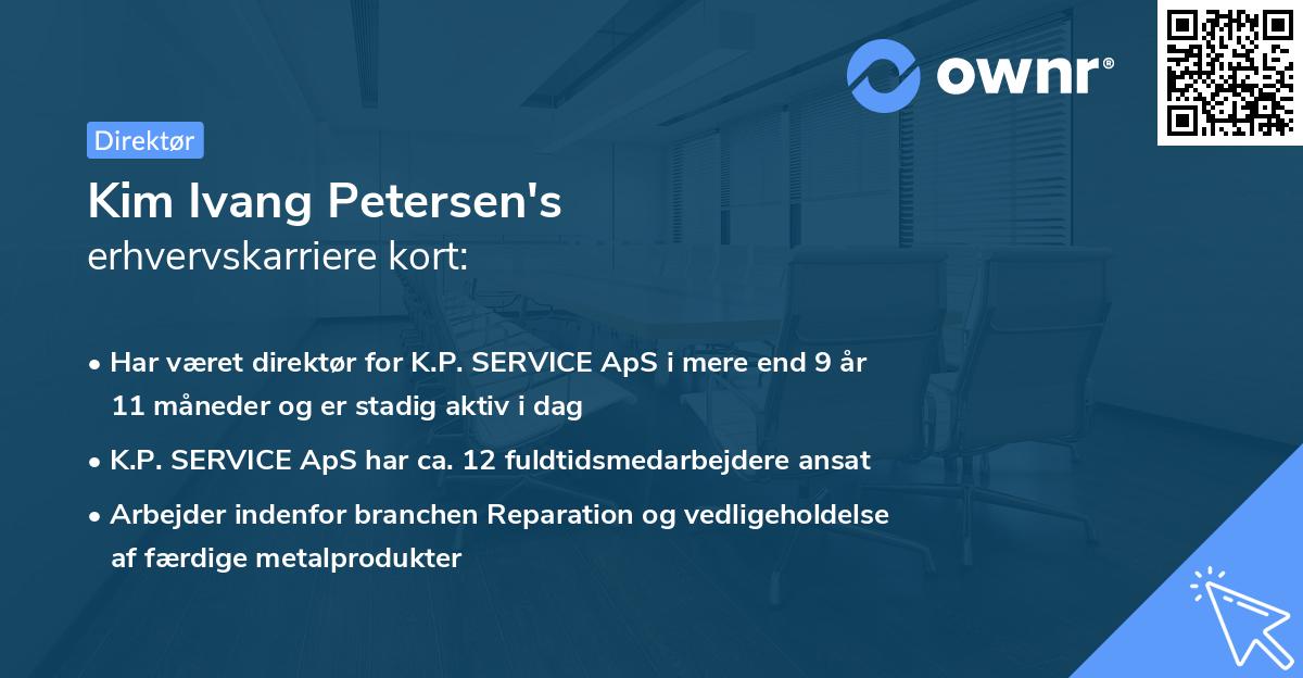 Kim Ivang Petersen's erhvervskarriere kort