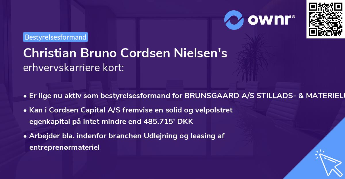 Christian Bruno Cordsen Nielsen's erhvervskarriere kort
