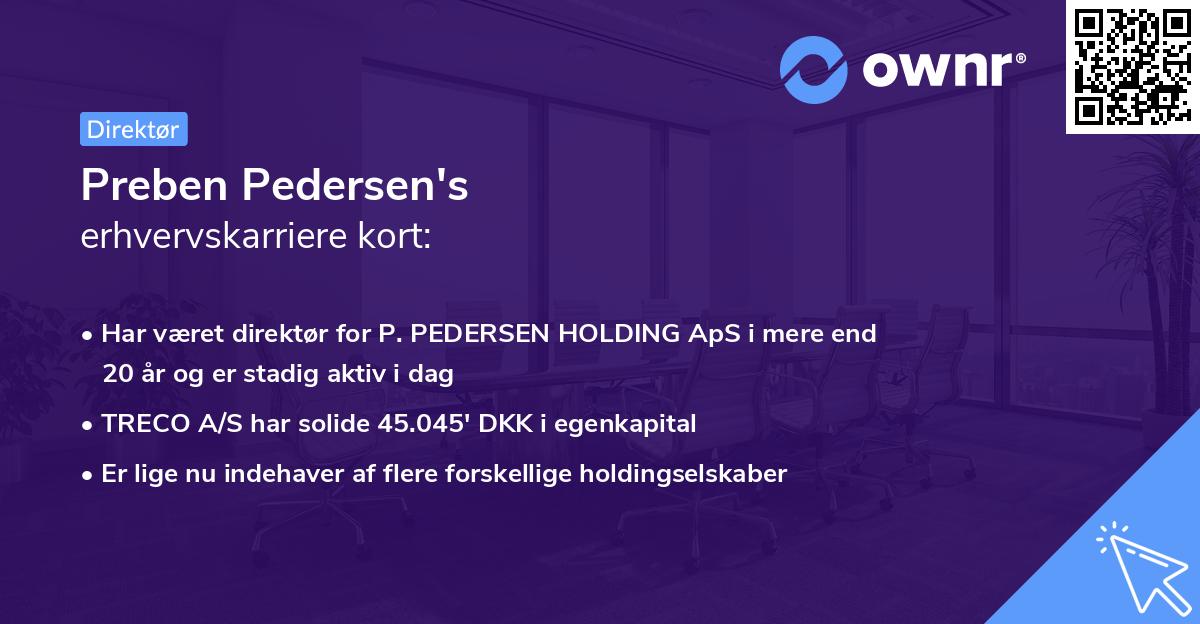 Preben Pedersen's erhvervskarriere kort