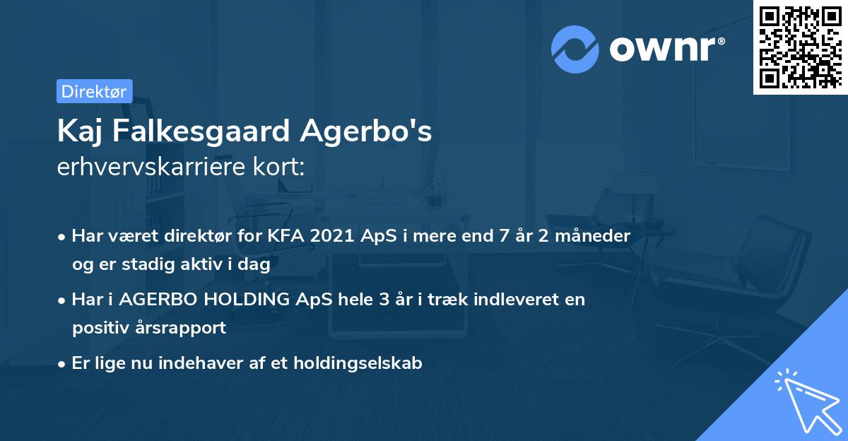 Kaj Falkesgaard Agerbo's erhvervskarriere kort