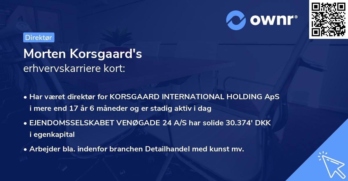 Morten Korsgaard's erhvervskarriere kort