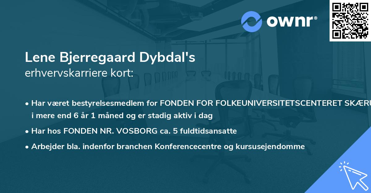 Lene Bjerregaard Dybdal's erhvervskarriere kort