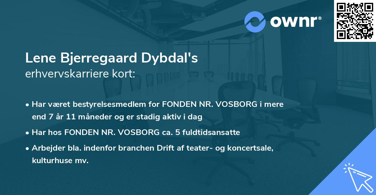 Lene Bjerregaard Dybdal's erhvervskarriere kort