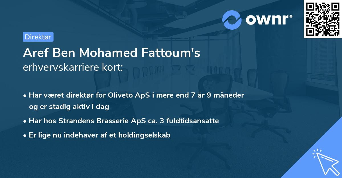 Aref Ben Mohamed Fattoum's erhvervskarriere kort