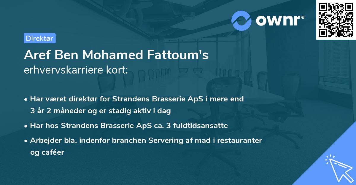Aref Ben Mohamed Fattoum's erhvervskarriere kort