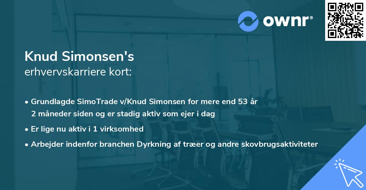 Knud Simonsen's erhvervskarriere kort