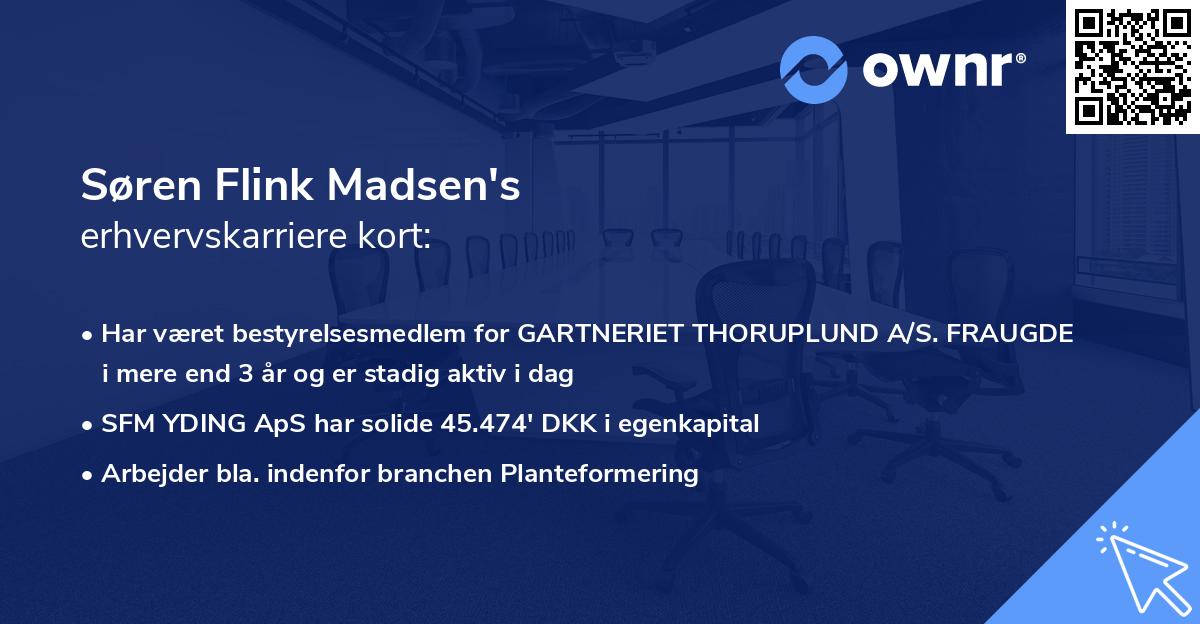 Søren Flink Madsen's erhvervskarriere kort