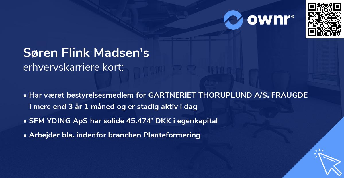 Søren Flink Madsen's erhvervskarriere kort