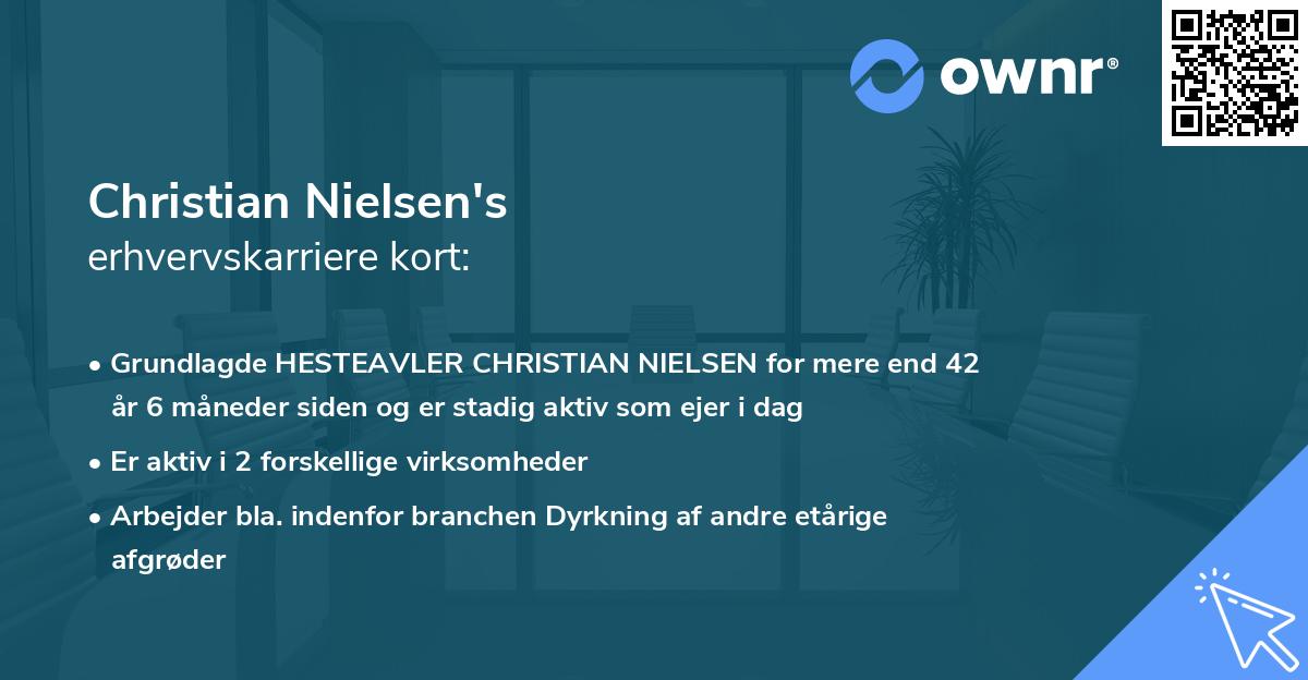 Christian Nielsen's erhvervskarriere kort