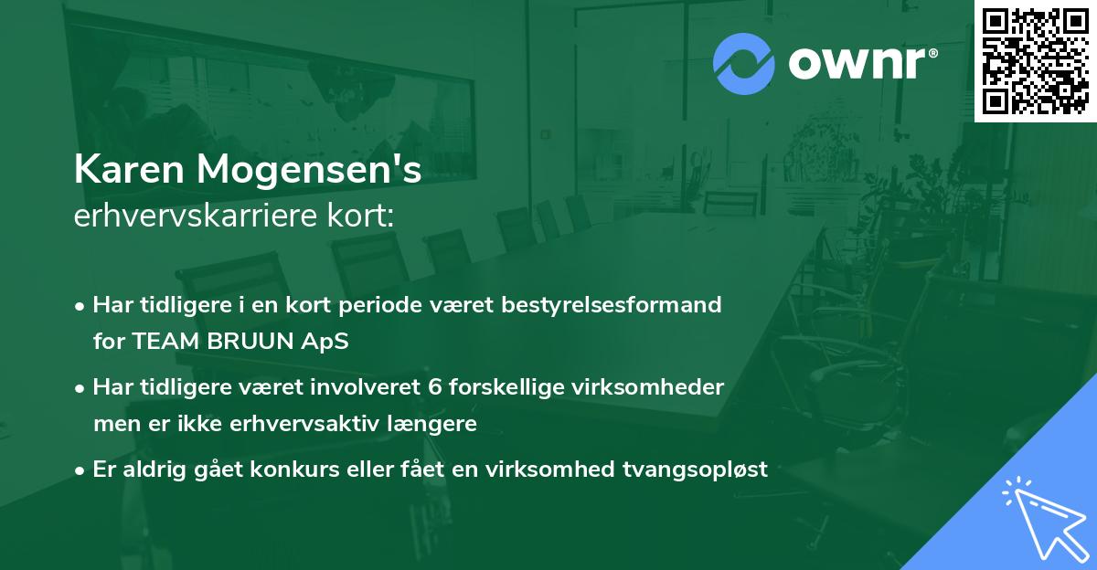 Karen Mogensen's erhvervskarriere kort
