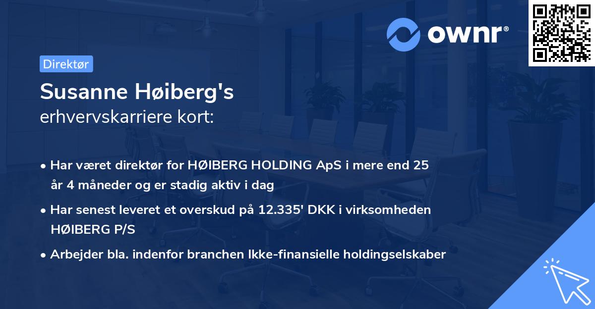 Susanne Høiberg's erhvervskarriere kort