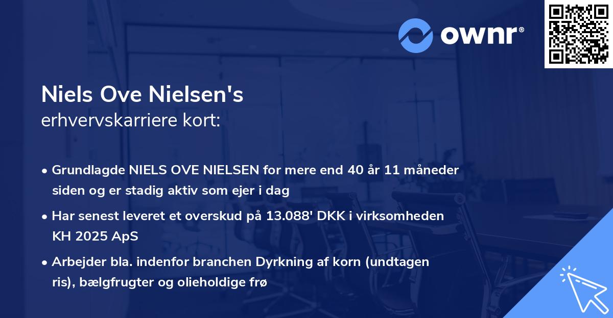 Niels Ove Nielsen's erhvervskarriere kort