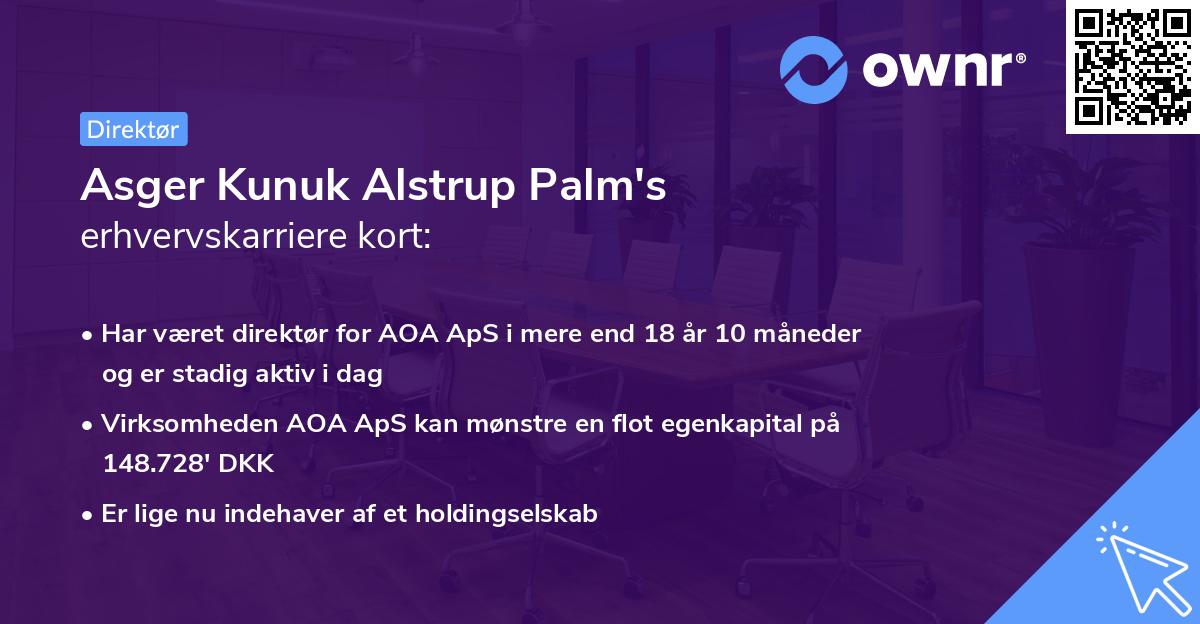 Asger Kunuk Alstrup Palm's erhvervskarriere kort