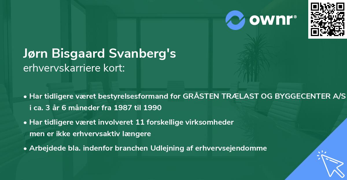 Jørn Bisgaard Svanberg's erhvervskarriere kort