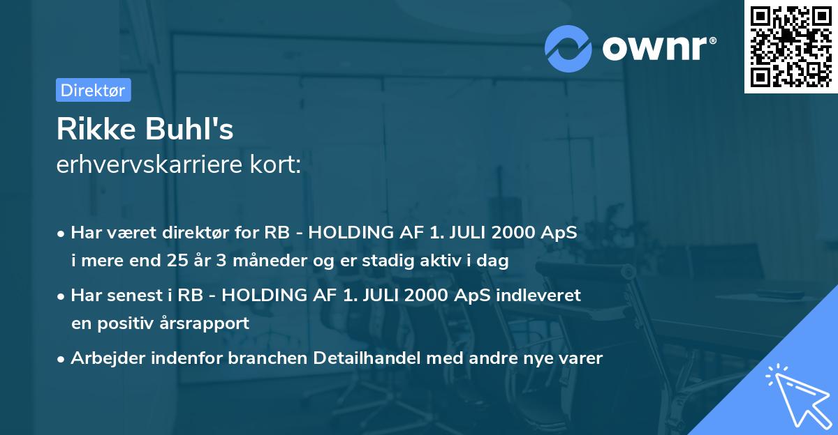 Rikke Buhl's erhvervskarriere kort