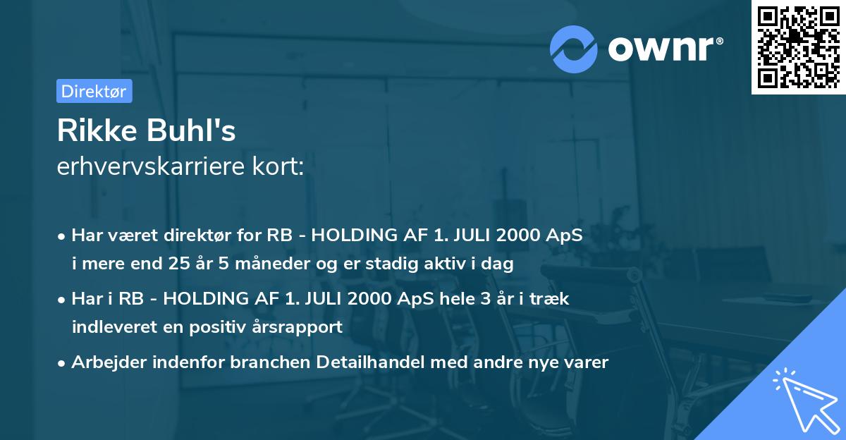 Rikke Buhl's erhvervskarriere kort