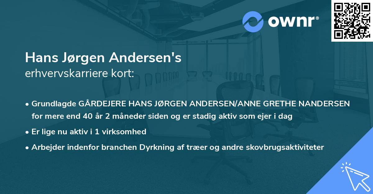 Hans Jørgen Andersen's erhvervskarriere kort