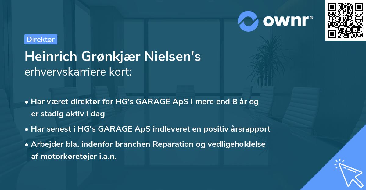 Heinrich Grønkjær Nielsen's erhvervskarriere kort