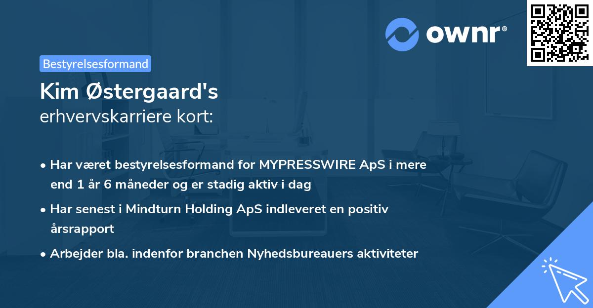 Kim Østergaard's erhvervskarriere kort