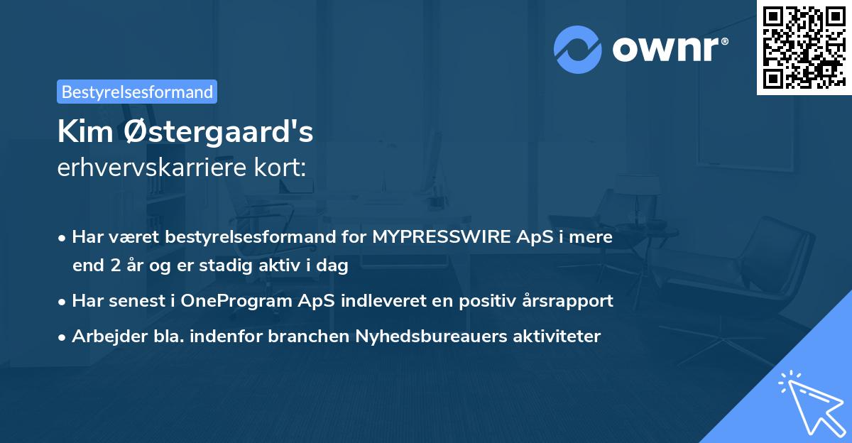 Kim Østergaard's erhvervskarriere kort