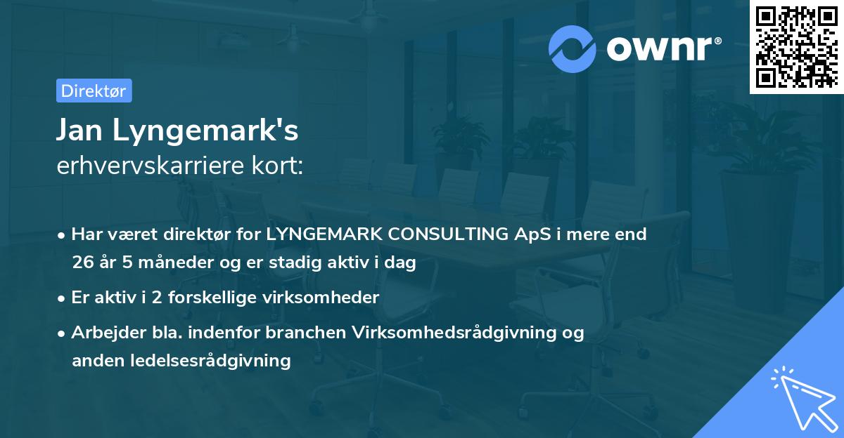 Jan Lyngemark's erhvervskarriere kort