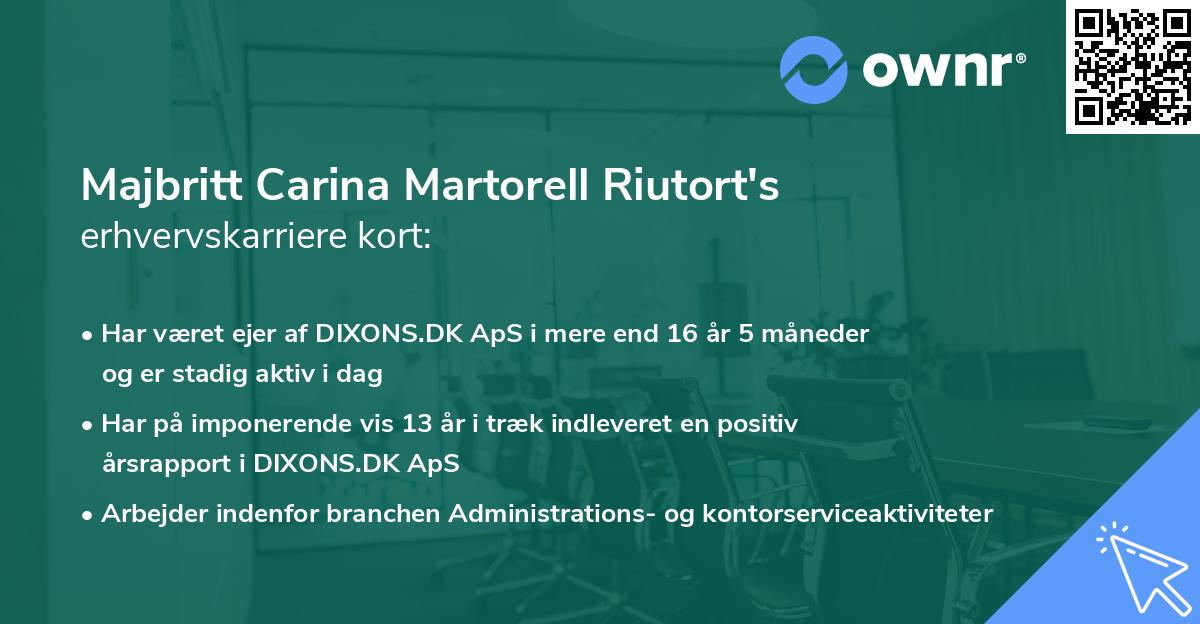 Majbritt Carina Martorell Riutort's erhvervskarriere kort