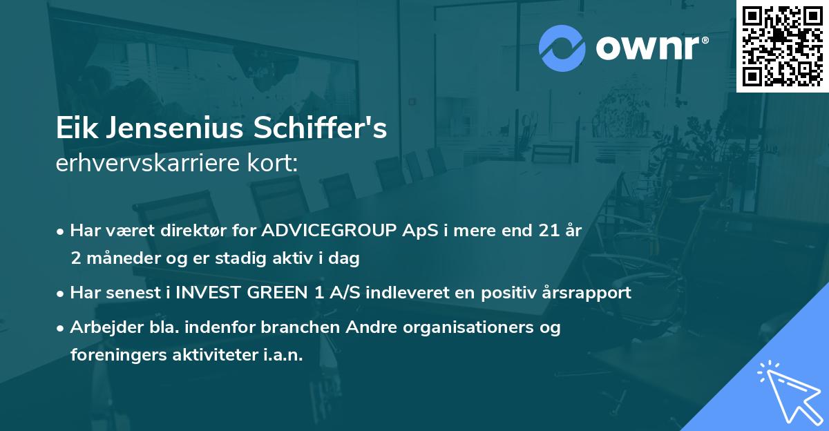 Eik Jensenius Schiffer's erhvervskarriere kort