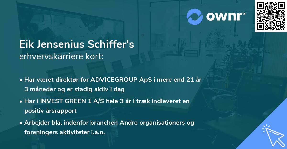 Eik Jensenius Schiffer's erhvervskarriere kort