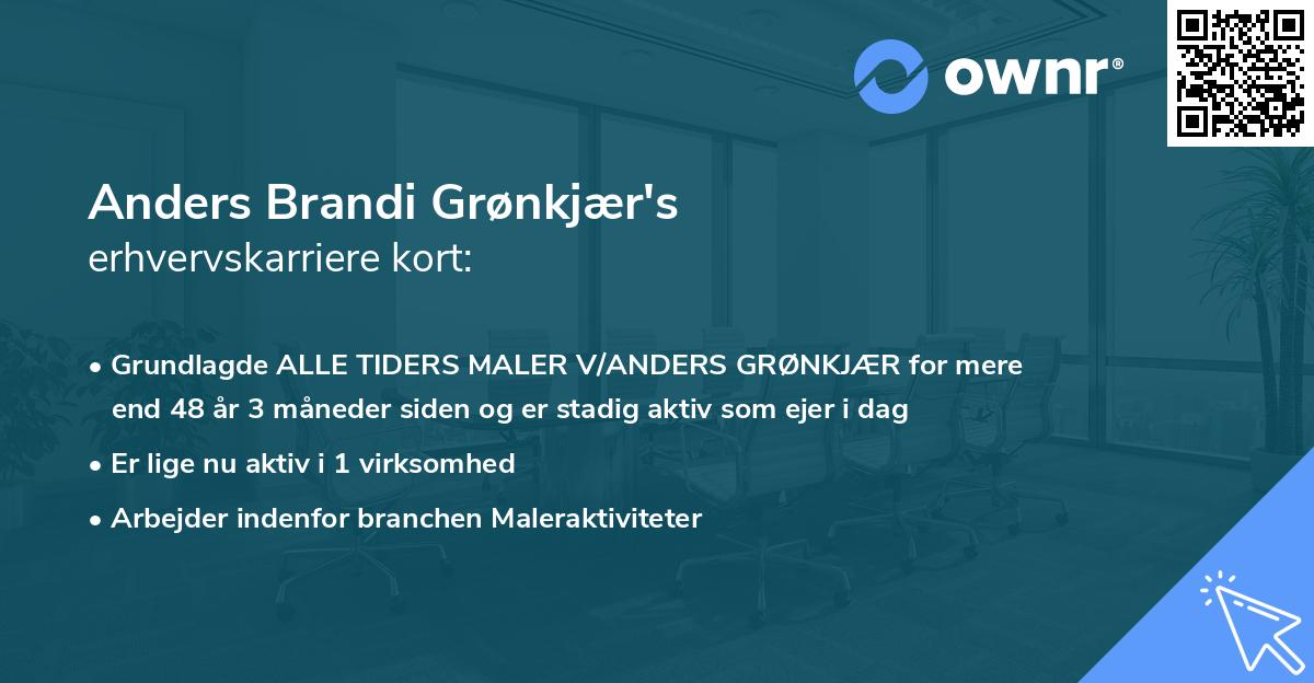 Anders Brandi Grønkjær's erhvervskarriere kort