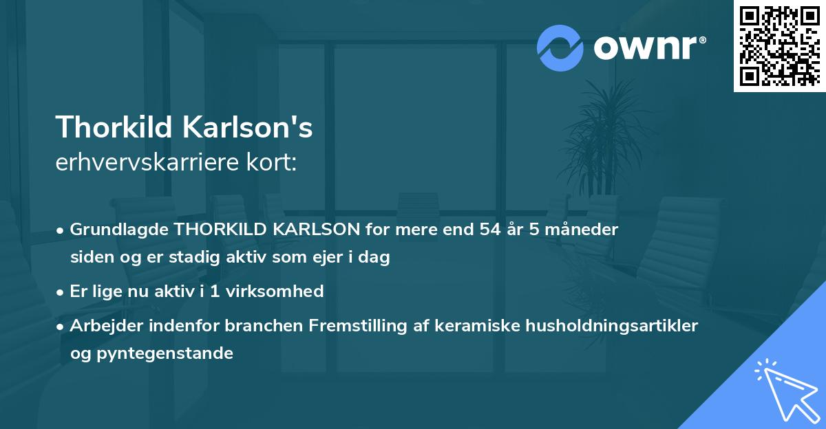 Thorkild Karlson's erhvervskarriere kort