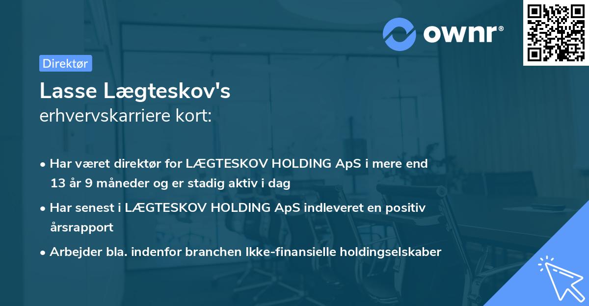 Lasse Lægteskov's erhvervskarriere kort