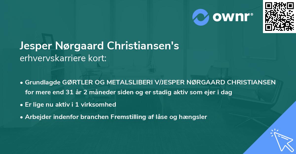 Jesper Nørgaard Christiansen's erhvervskarriere kort
