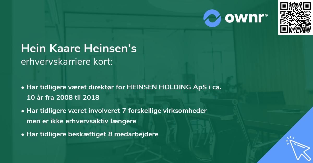 Hein Kaare Heinsen's erhvervskarriere kort