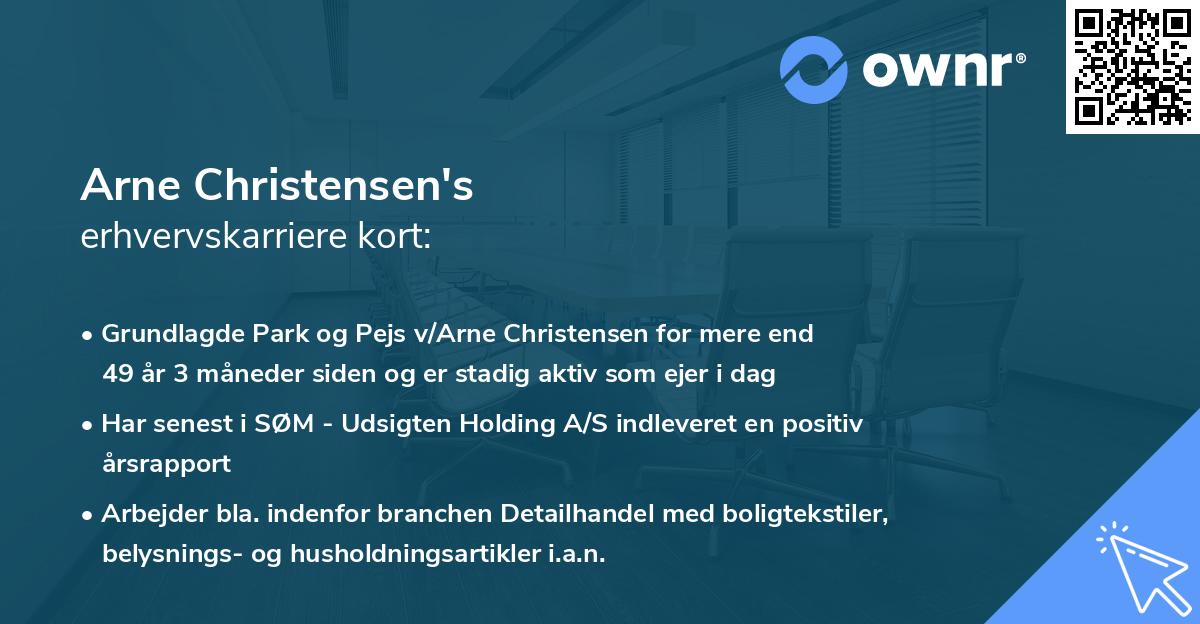 Arne Christensen's erhvervskarriere kort