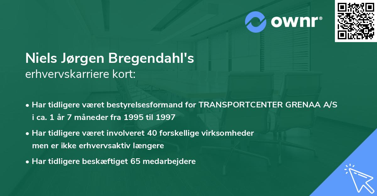 Niels Jørgen Bregendahl's erhvervskarriere kort