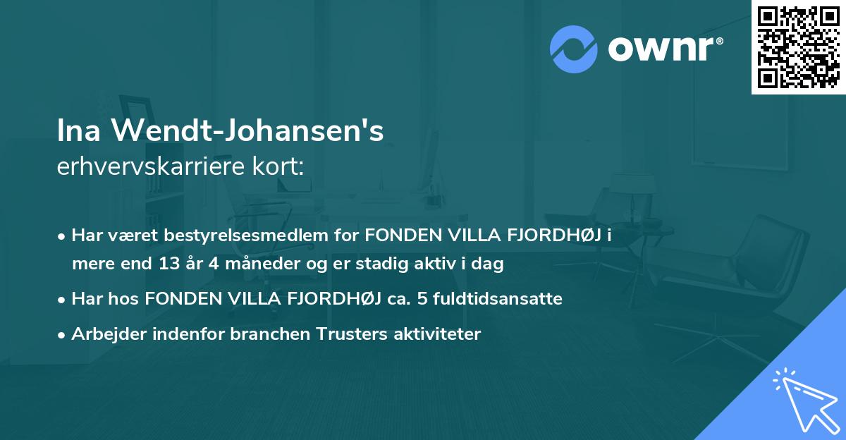 Ina Wendt-Johansen's erhvervskarriere kort