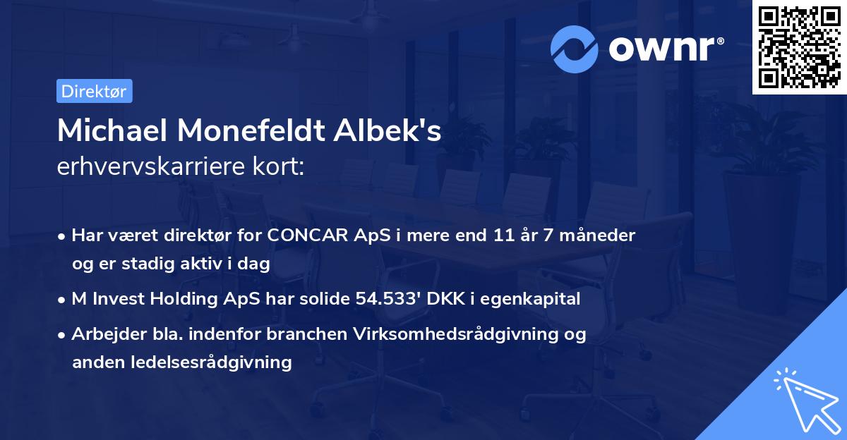 Michael Monefeldt Albek's erhvervskarriere kort