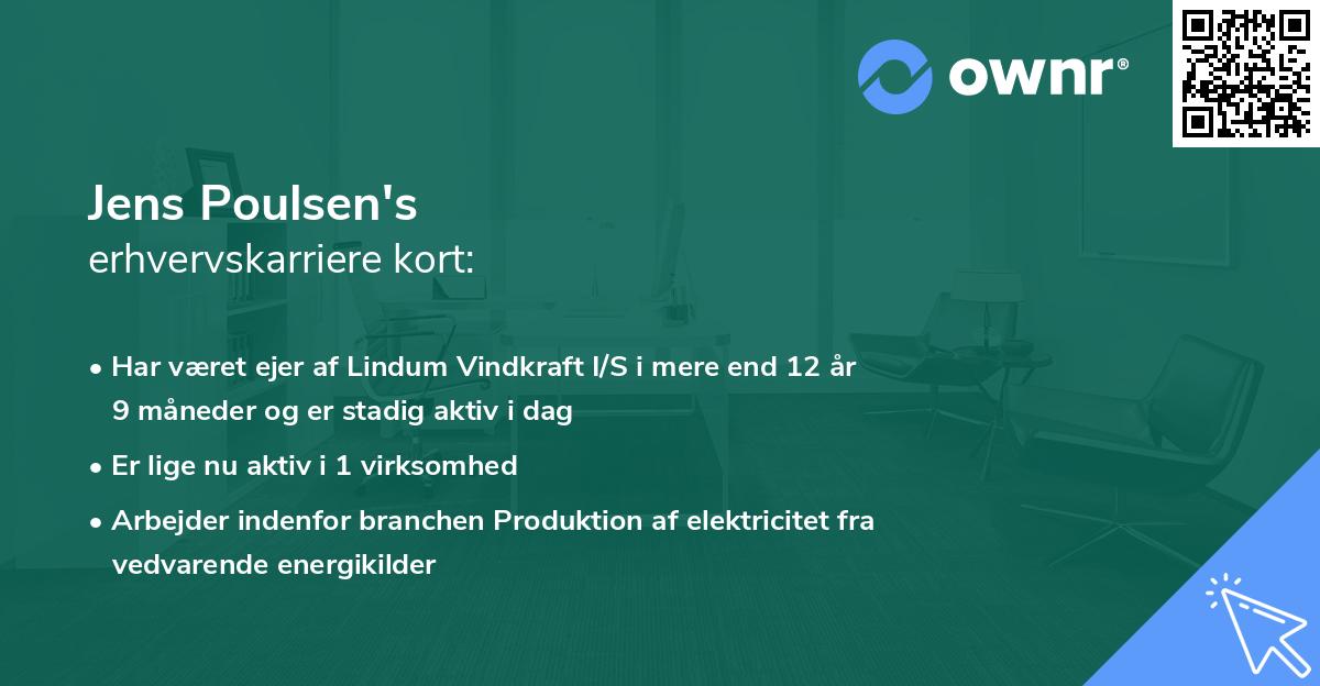 Jens Poulsen's erhvervskarriere kort