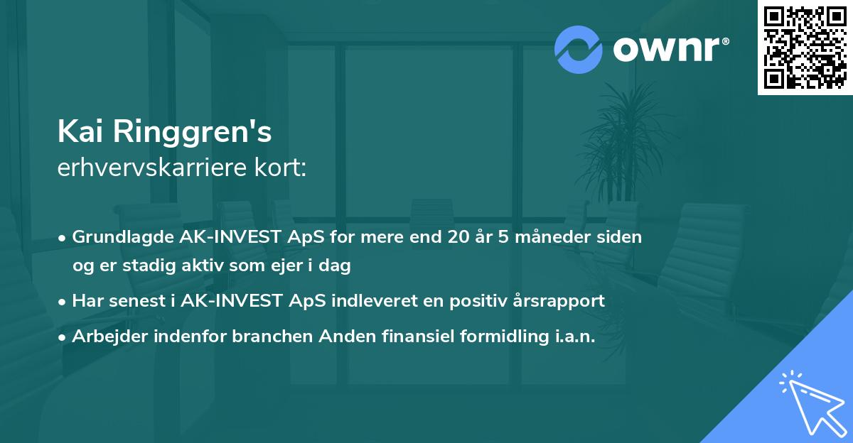 Kai Ringgren's erhvervskarriere kort
